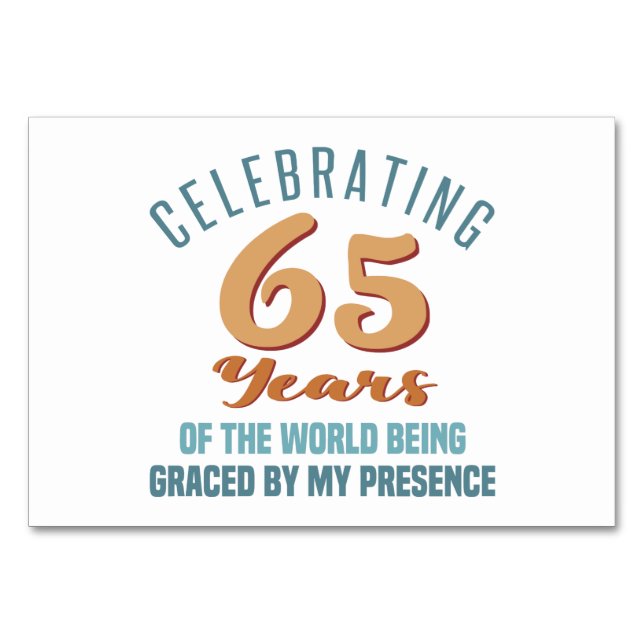 Sassy 65e Birthday Attityd Bordsnummer (Framsidan)