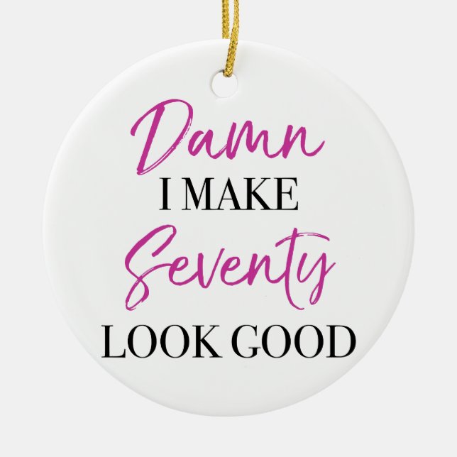 Sassy 70:e födelsedagen julgransprydnad keramik (Framsidan)