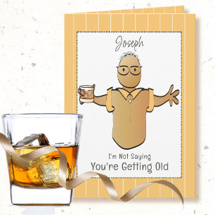 Sassy 80:e Tecknaden Ethnic Male Birthday Kort