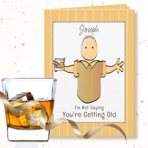 Sassy 80th Funny Male Tecknad Birthday Kort