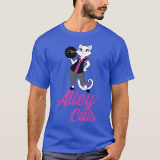 Sassy Alley Cat Bowling Team Backside Print Girls T Shirt