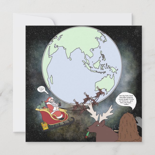 Sassy and Santa Postcard Inbjudningar (Framsida)