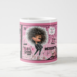 Sassy anpassad namnet rosa docka kaffemugg jumbo mugg