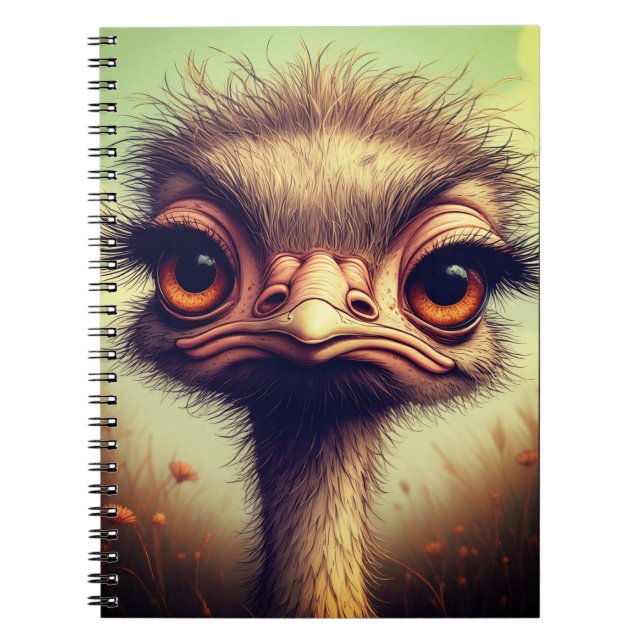 "Sassy Baby Emu" Spiral Notebook Anteckningsbok (Framsidan)