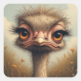 "Sassy Baby Emu Sticker" Sheet Fyrkantigt Klistermärke