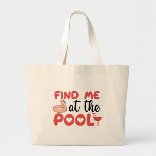 Sassy Beach Poolside Vibes: Hitta mig vid Bassäng Jumbo Tygkasse