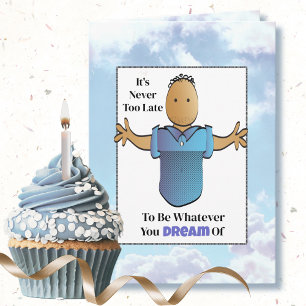 Sassy Birthday Joke African American Male Tecknad Kort