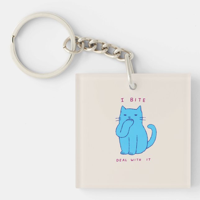 Sassy blå katt jag biter hantera det för kontoret (Framsidan)