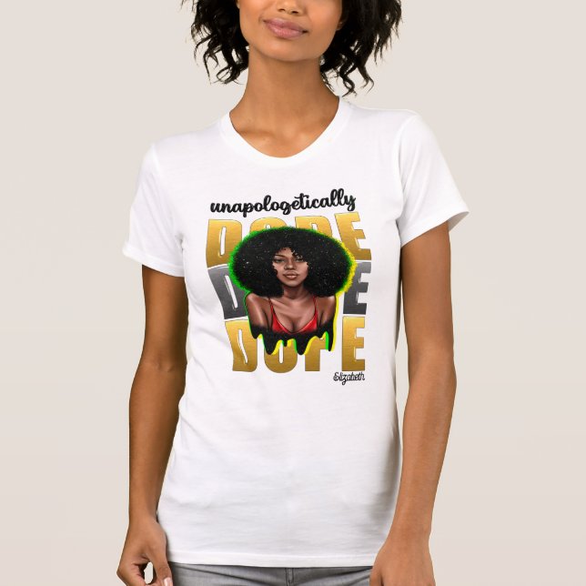 Sassy Black Diva med Modern Elegance T Shirt (Framsida)
