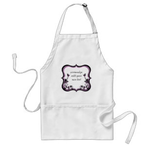 Sassy Blommigt Ram Apron, Lila Förkläde