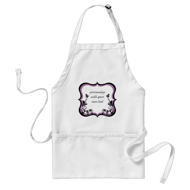 Sassy Blommigt Ram Apron, Lila Förkläde (Framsidan)