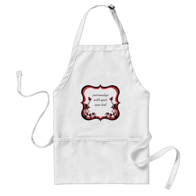 Sassy Blommigt Ram Apron, Red Förkläde (Framsidan)
