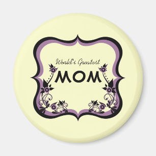 Sassy Blommigt Världsmästare Mamma Magnet