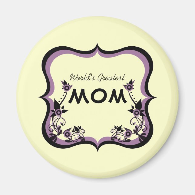 Sassy Blommigt Världsmästare Mamma Magnet (Framsidan)