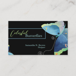 Sassy Blue Butterfly Designer Visitkort