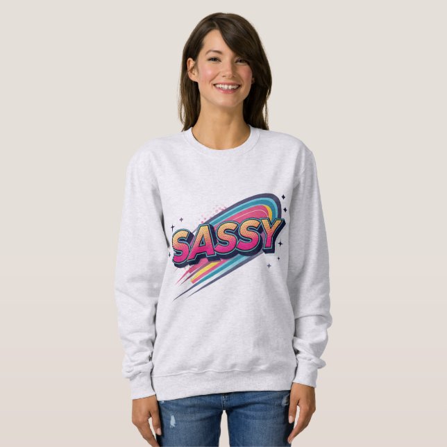Sassy – Bold Modern Streetwear Typography  T Shirt (Hel framsida)