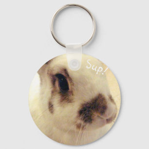 Sassy Bunny Button Nyckelring