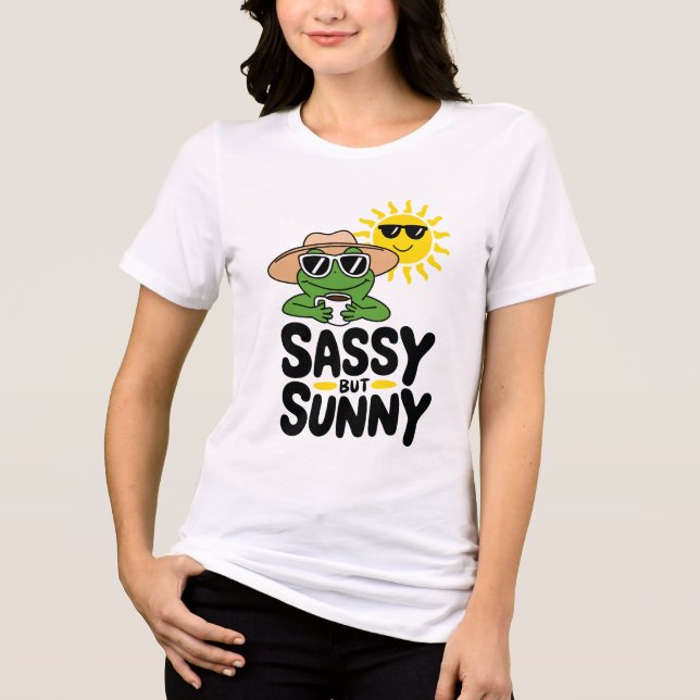 Sassy but Sunny Frog Design - Lårdammar T Shirt (Framsida)