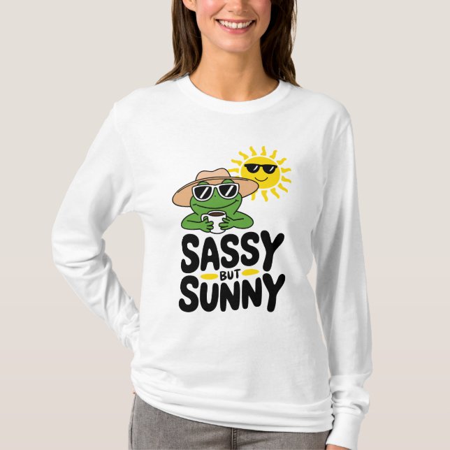 Sassy but Sunny Frog Design - Lårdammar T Shirt (Framsida)