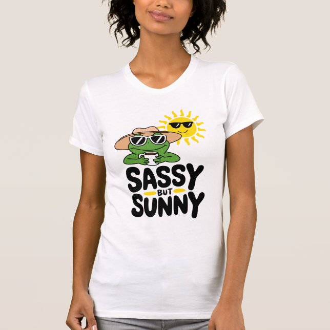 Sassy but Sunny Frog Design - Lårdammar T Shirt (Framsida)