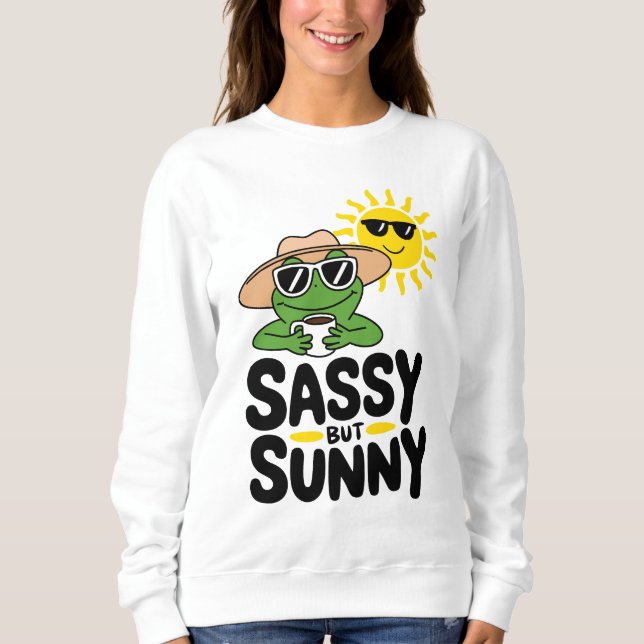 Sassy but Sunny Frog Design - Lårdammar T Shirt (Framsida)