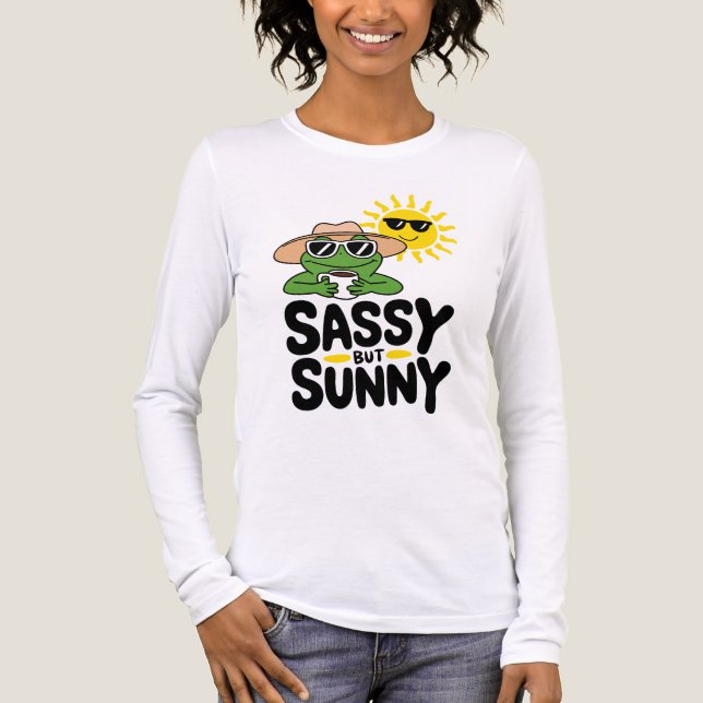Sassy but Sunny Frog Design - Lårdammar T Shirt (Framsida)