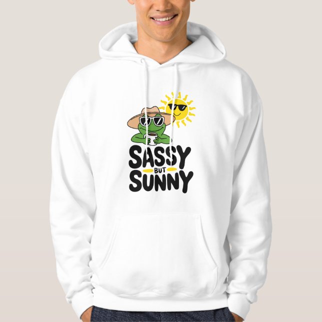 Sassy but Sunny Frog Design - Lönsam sommarkaffe Hoodie (Framsida)