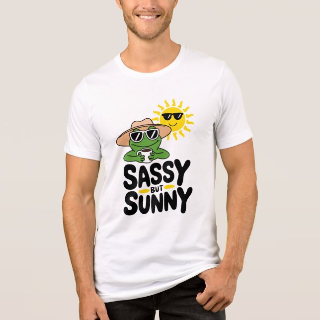 Sassy but Sunny Frog Design - Lönsam sommarkaffe T Shirt (Framsida)