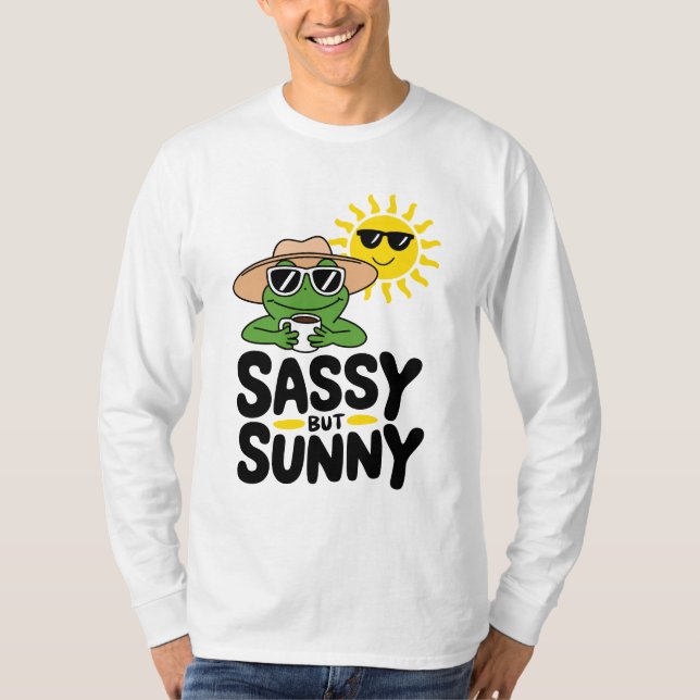 Sassy but Sunny Frog Design - Lönsam sommarkaffe T Shirt (Framsida)