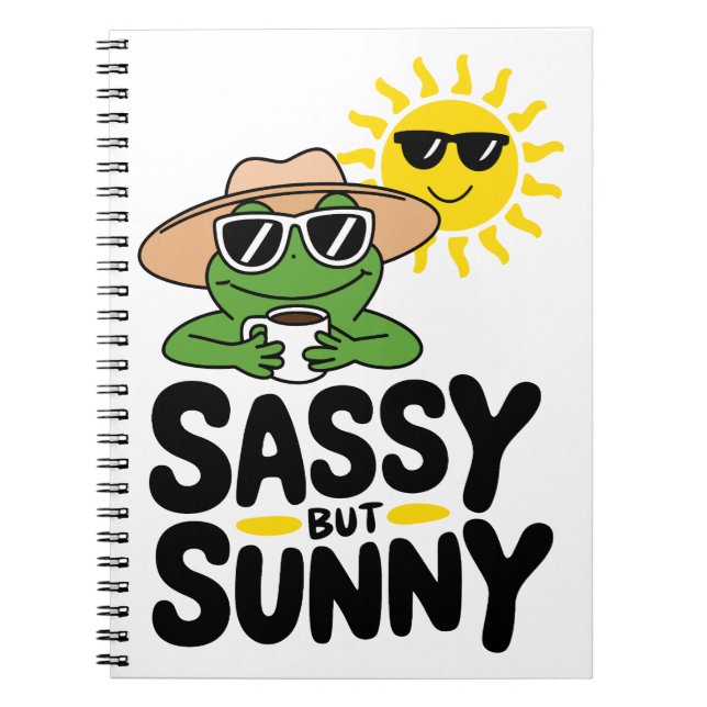 Sassy but Sunny Frog Design - Lustig sommar Anteckningsbok (Framsidan)