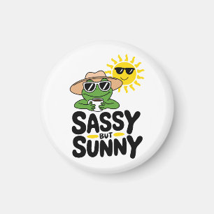 Sassy but Sunny Frog Design - Lustig sommar Magnet