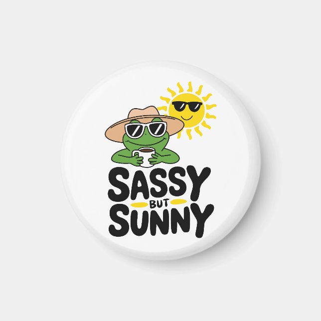 Sassy but Sunny Frog Design - Lustig sommar Magnet (Framsidan)