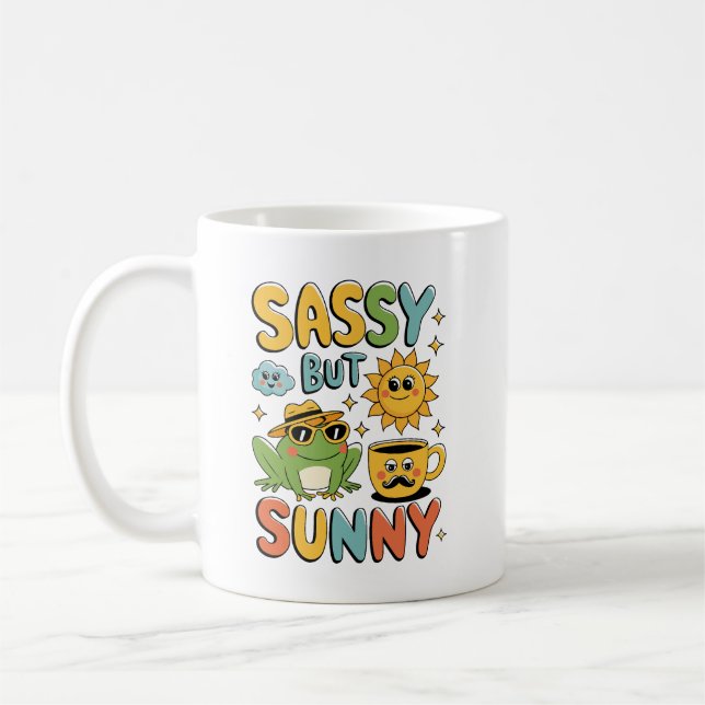 Sassy but Sunny - Lustigt Frog Summer Kaffemugg (Vänster)