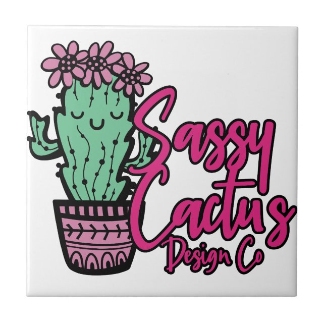 SASSY CACTUS DESIGN GO [logotyp 1] Kakelplatta (Framsidan)