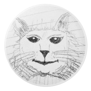 Sassy Cat Ceramic pull Knopp