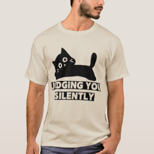 Sassy Cat Peeking T-Shirt - Perfekt för Cat Lovers