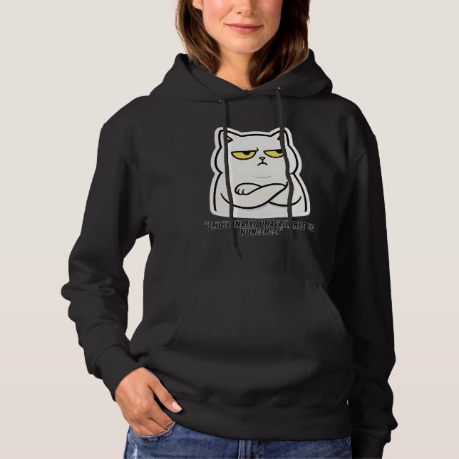 Sassy Cat Sticker – Emotionally Unavailable to Non T Shirt (Framsida)