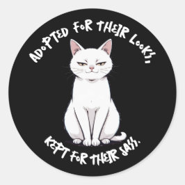 Sassy Cat Sticker Runt Klistermärke