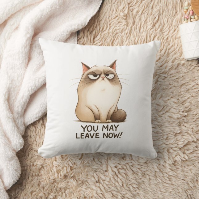 🙀 Sassy Cat Throw Pillow 🚪🐾 Kudde (Filt)