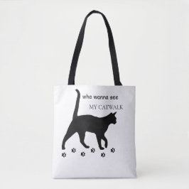 Sassy Catwalte Tote Bag | Funny & Eco-Friendly Sho Tygkasse