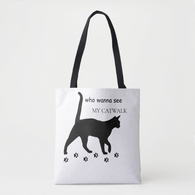 Sassy Catwalte Tote Bag | Funny & Eco-Friendly Sho Tygkasse (Framsida)