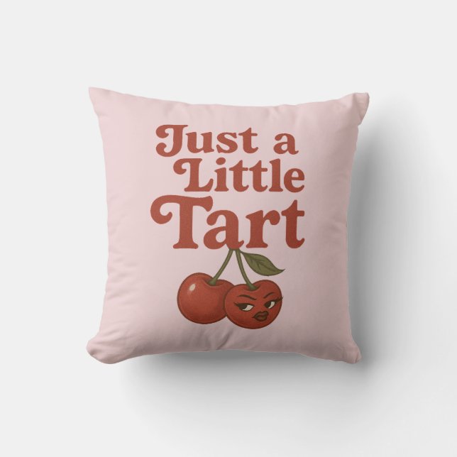 Sassy Cherry Bara Lite Surt Retro Röd & Rosa Kudde (Framsida)