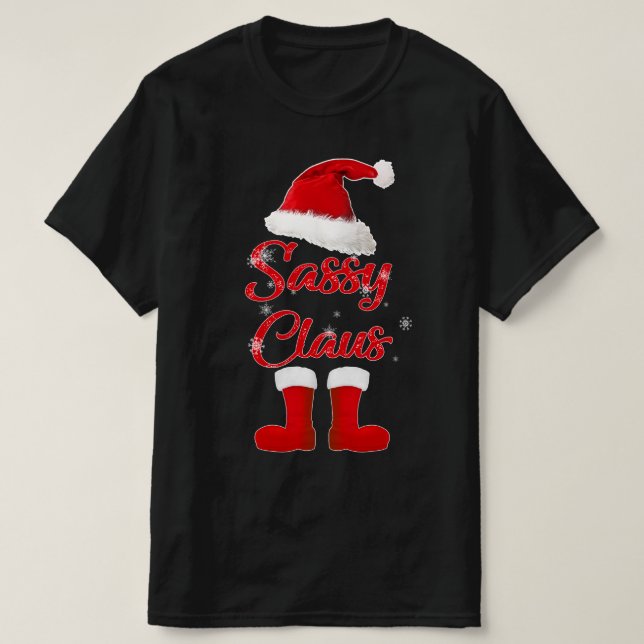 sassy claus christmas t shirt (Design framsida)