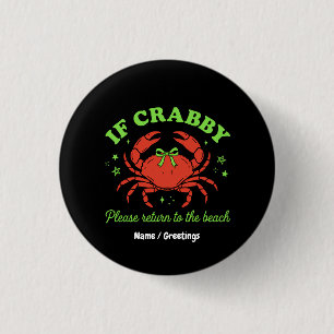 Sassy Coastal Krabb Strand Estetisk Slinga Vintag Knapp