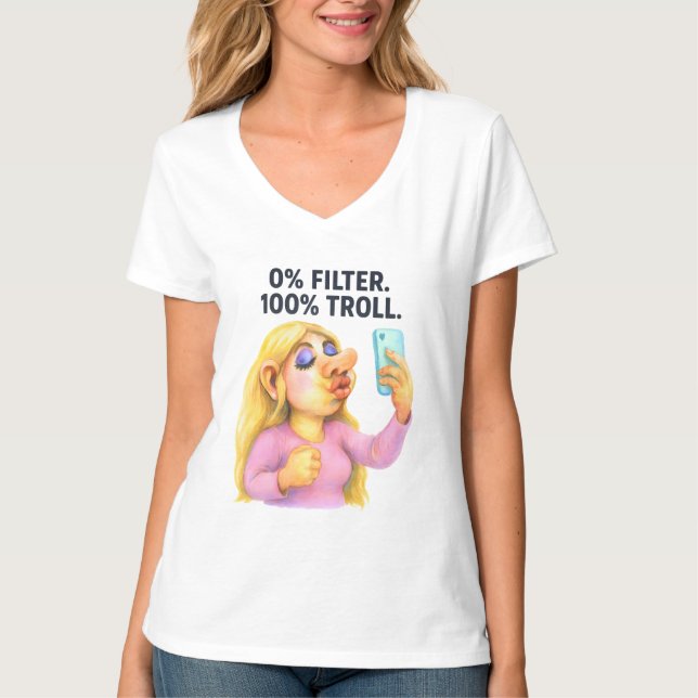 Sassy Confident Influencer Fabulous Selfie Troll T Shirt (Framsida)