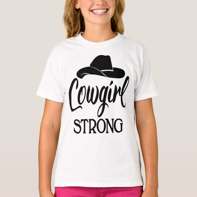 Sassy Cowgirl Strong Cowboy Hat Line Dancing Rodeo T Shirt (Framsida)