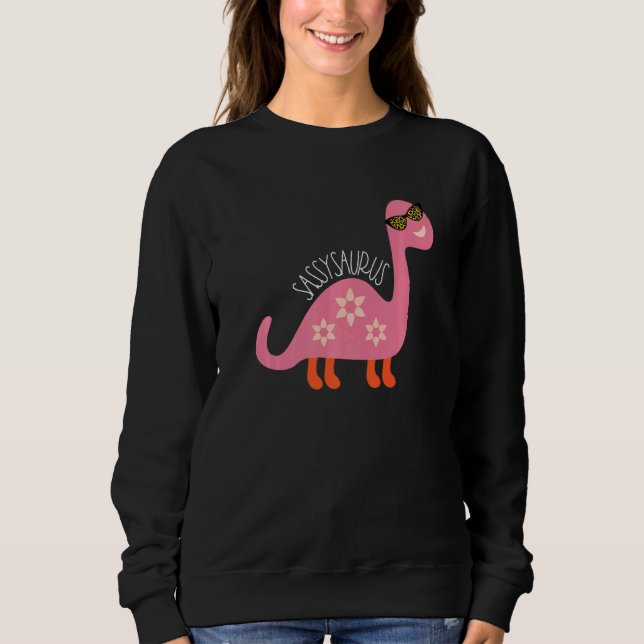 Sassy Dinosaur Tonåring Girl Saker Rosa Leopard Su T Shirt (Framsida)
