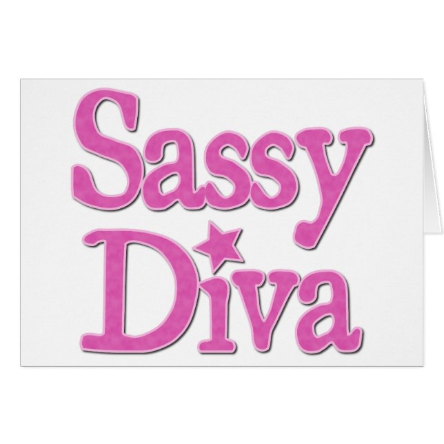 Sassy Diva Hälsningskort (Framsidan Horizontal)