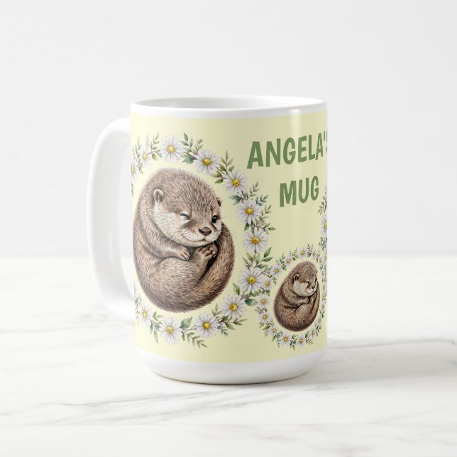 Sassy djur Cirkulär Rabatt - utter Kaffemugg (Framsida vänster)