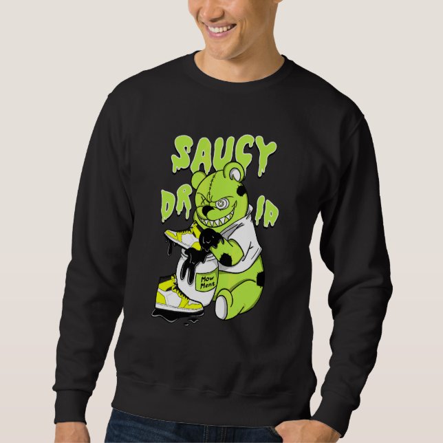 Sassy Drip Retro High Og Visionaire Volt 1s Matcha Lång Ärmad Tröja (Framsida)